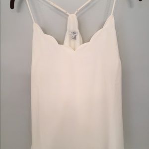 J. Crew scalloped tank cream